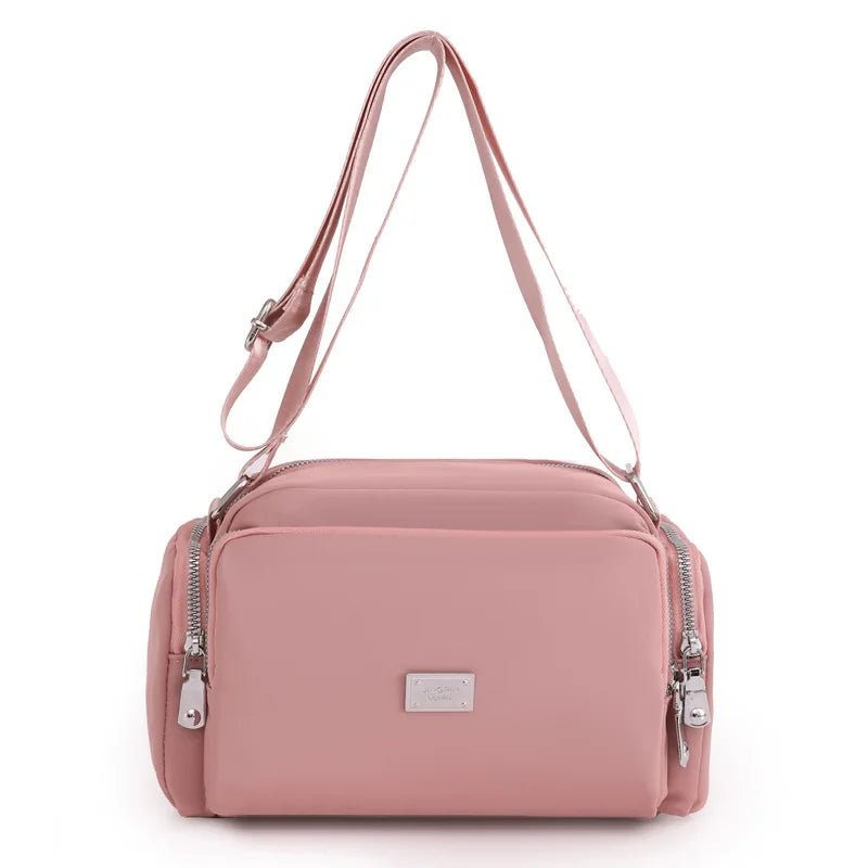 Women's Lightweight Cross - border Nylon Shoulder Bag Simple Fashion Small Square Crossbody Wide Messenger Bag - Zeprah