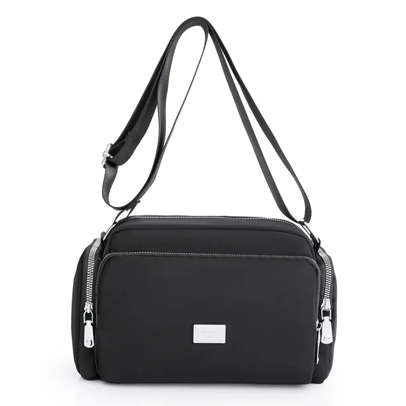 Women's Lightweight Cross - border Nylon Shoulder Bag Simple Fashion Small Square Crossbody Wide Messenger Bag - Zeprah