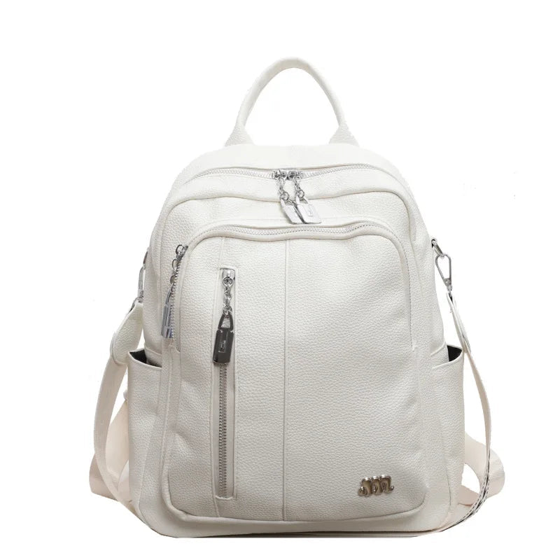 Women's New Soft Large Capacity Waterproof Backpack Zipper High Appearance Travel Commuting Korean School Bag - Zeprah