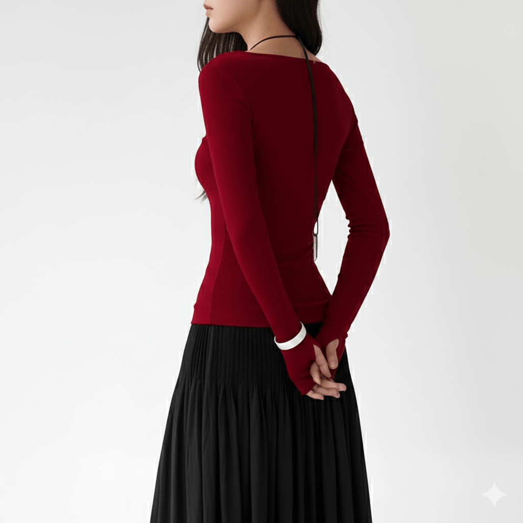 Women's Off - Shoulder T-Shirt , Solid Color Cropped Long Sleeve Top , Strapless Sexy Club Slim Fit Casual Blouse , Custom OEM Nylon/Poly - Zeprah