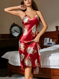 Women's Pajamas Nightgown European American Print Summer Sleeveless Loungewear Robe Casual Sexy Long Elastic Waist - Zeprah