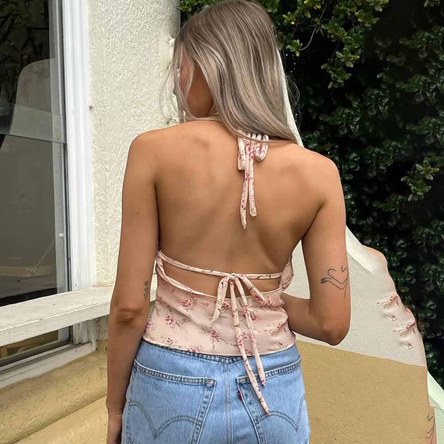 Women's Printed Bodycon Bustier Top, Strapless Backless Corset for Summer Club Party, Sexy Lace - Up Camisole - Zeprah