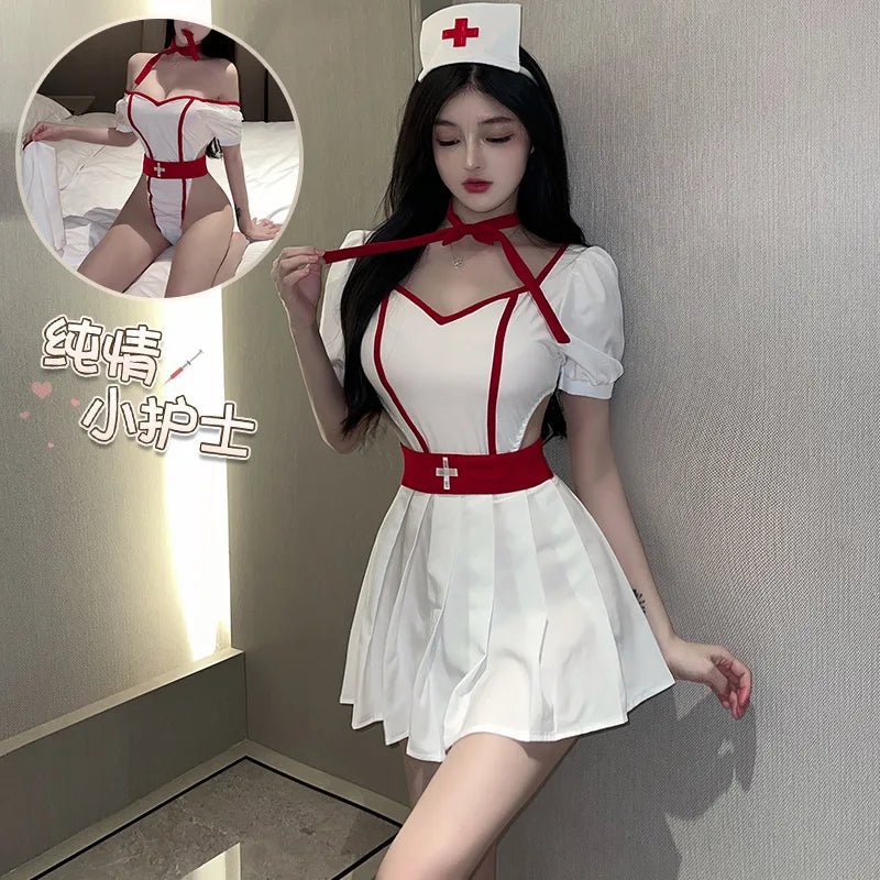 Women's Sexy Lingerie Bodysuit Sexy Nurse Uniform Sexy Costume Uniform - Zeprah