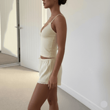 Women's Sexy Pajama Set , Cute Butterfly Print V - Neck Cami with Loose Shorts , Lace Homewear Loungewear OEM (All Seasons) - Zeprah