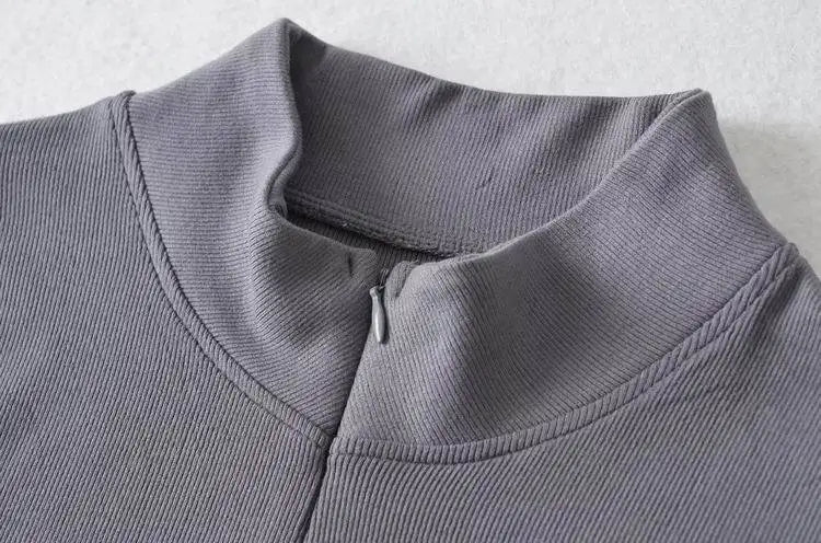 Women's Sexy Zipper Long Sleeve Bodysuit Elegant Jumpsuit With Stylish Long Sleeves - Zeprah