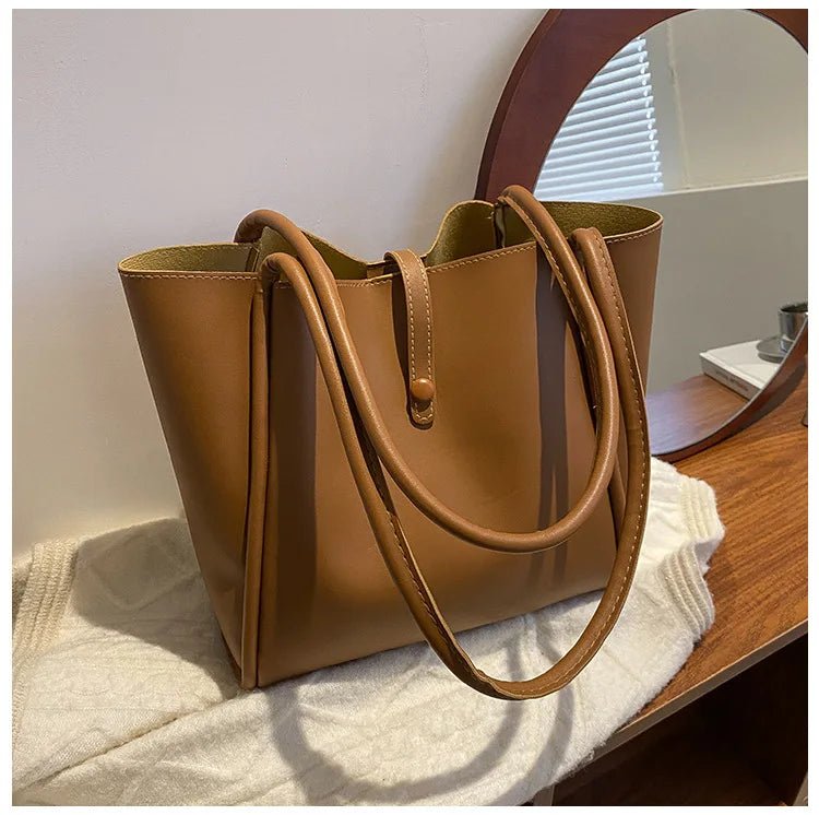 Women's Shoulder Bags Zip Child and Mother Shoulder Bag Pure Color Shoulder Purse Tote Shopping Bag - Zeprah