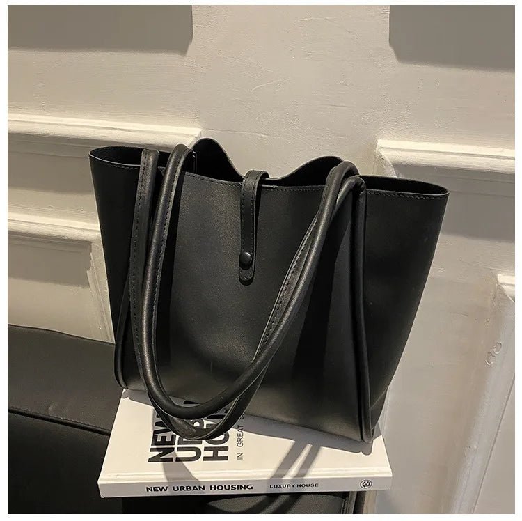 Women's Shoulder Bags Zip Child and Mother Shoulder Bag Pure Color Shoulder Purse Tote Shopping Bag - Zeprah