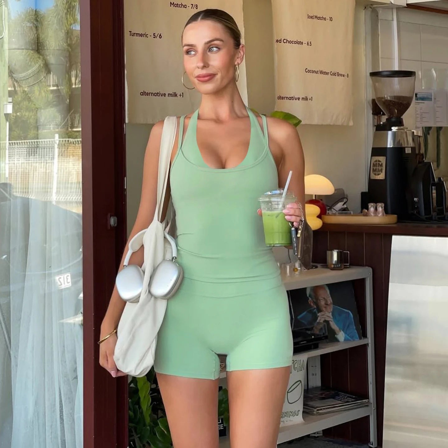 Women's Solid Knitting 2 - Piece Yoga Set Short Cropped Hoodie Bra Skinny High Waist Shorts Casual Summer Workout Outfit Washed - Zeprah