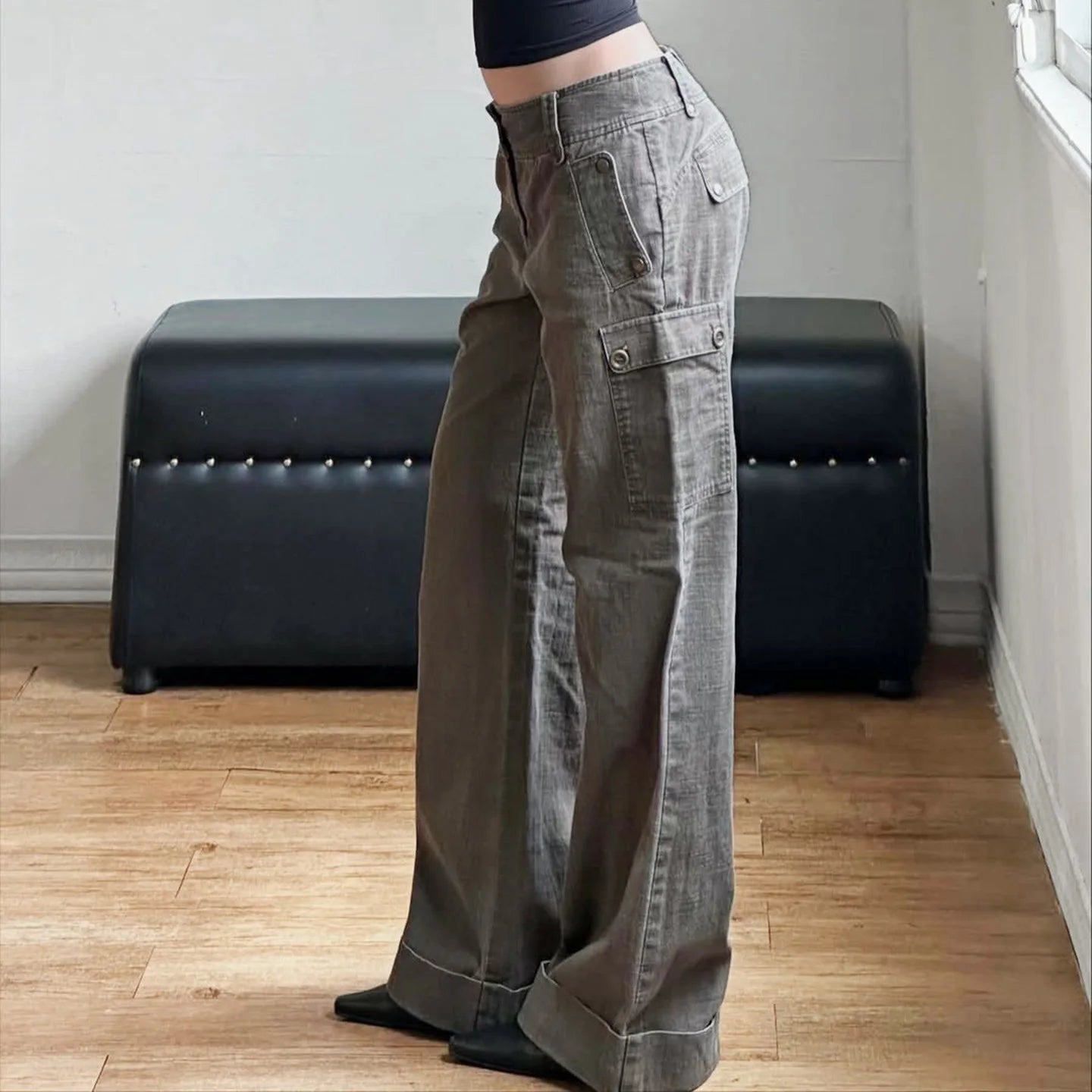 Women's Solid Low Waist Straight Leg Eco - Friendly Washable Denim Jeans Casual Loose Fit Classic Versatile Everyday - Zeprah