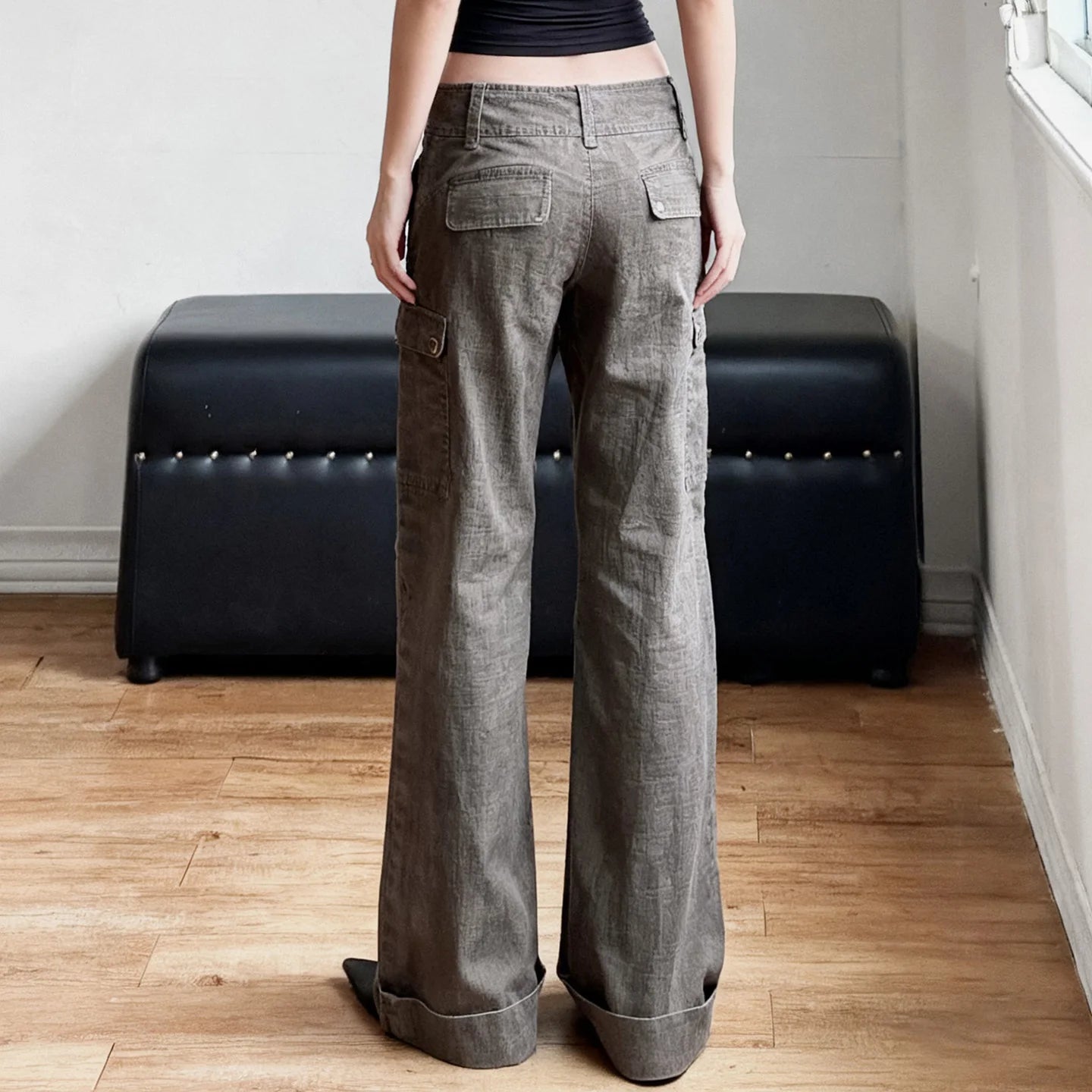 Women's Solid Low Waist Straight Leg Eco - Friendly Washable Denim Jeans Casual Loose Fit Classic Versatile Everyday - Zeprah