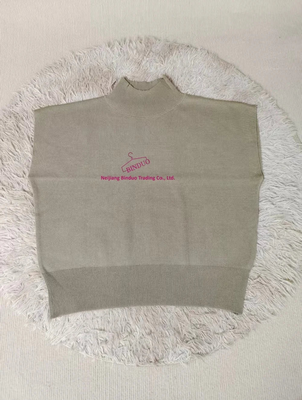 Women's Summer Semi - High Neck Top Thin Knit Outer Wear Short Loose Slim - Fit Short Sleeve T-Shirt - Zeprah