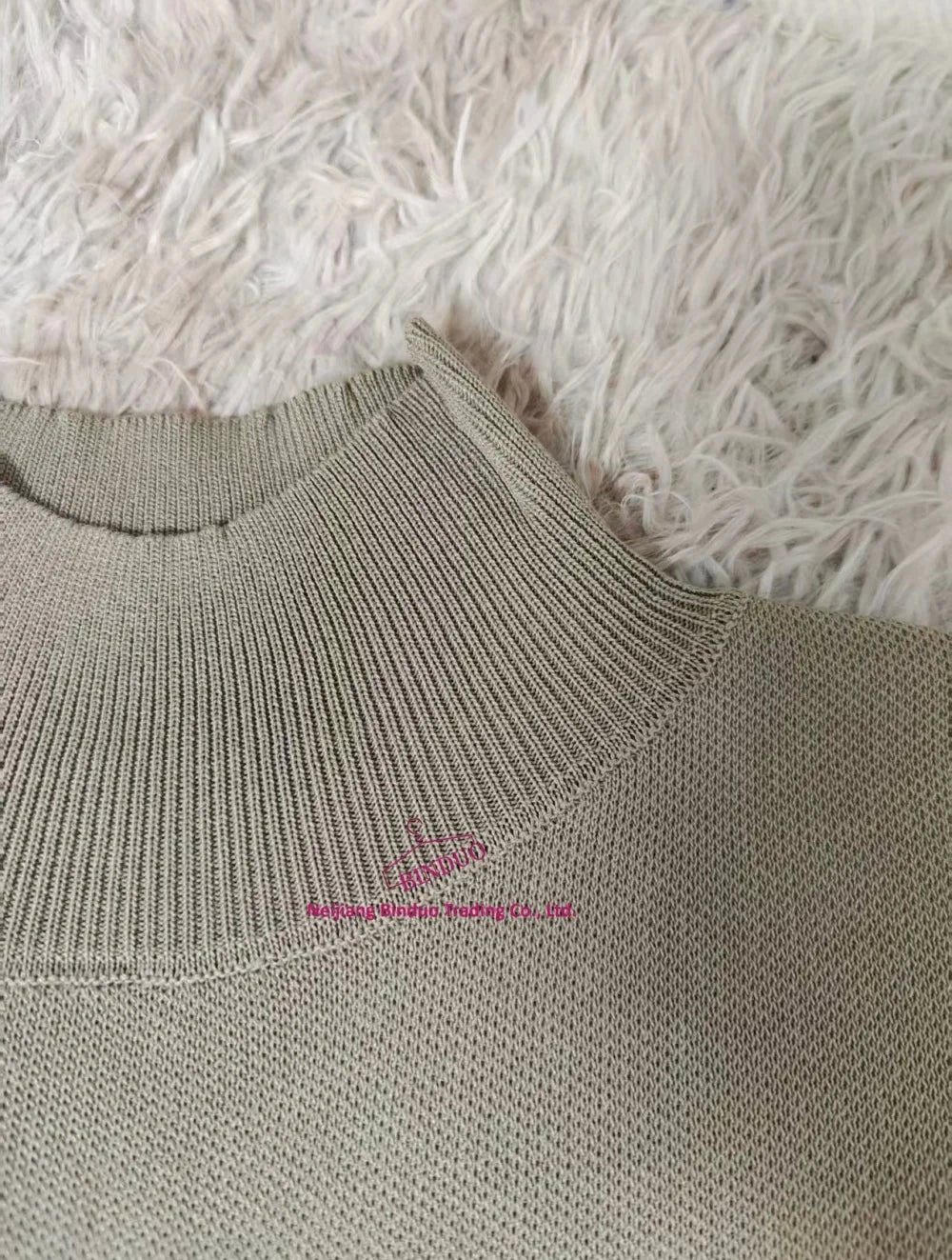 Women's Summer Semi - High Neck Top Thin Knit Outer Wear Short Loose Slim - Fit Short Sleeve T-Shirt - Zeprah