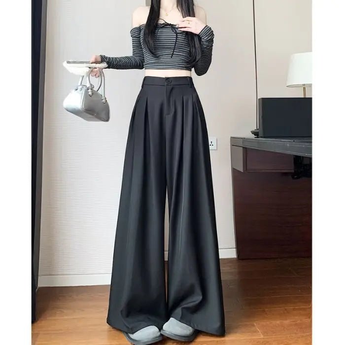 Women's Wide - Leg Pants Summer New Arrivals High - End Drapey Loose - Fit Straight - Leg Trousers for Petite Figures - Zeprah