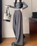Women's Wide - Leg Pants Summer New Arrivals High - End Drapey Loose - Fit Straight - Leg Trousers for Petite Figures - Zeprah