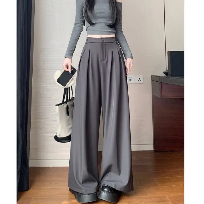 Women's Wide - Leg Pants Summer New Arrivals High - End Drapey Loose - Fit Straight - Leg Trousers for Petite Figures - Zeprah