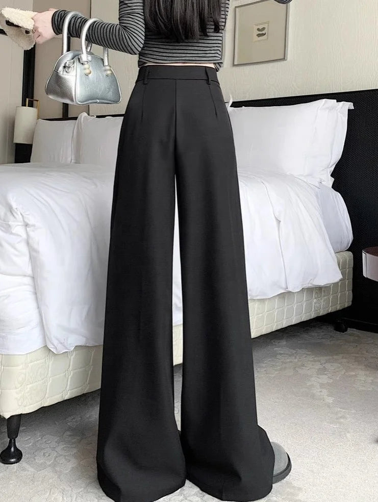 Women's Wide - Leg Pants Summer New Arrivals High - End Drapey Loose - Fit Straight - Leg Trousers for Petite Figures - Zeprah