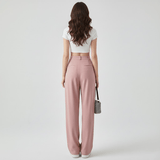 Women’s Wide - Leg Trousers with Front Pleats and High - Waist Pant Style - Zeprah