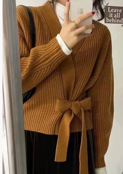 Women's Winter French Retro Anti - Pilling Slimming Design Knitted Cardigan - Zeprah