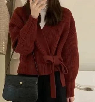 Women's Winter French Retro Anti - Pilling Slimming Design Knitted Cardigan - Zeprah