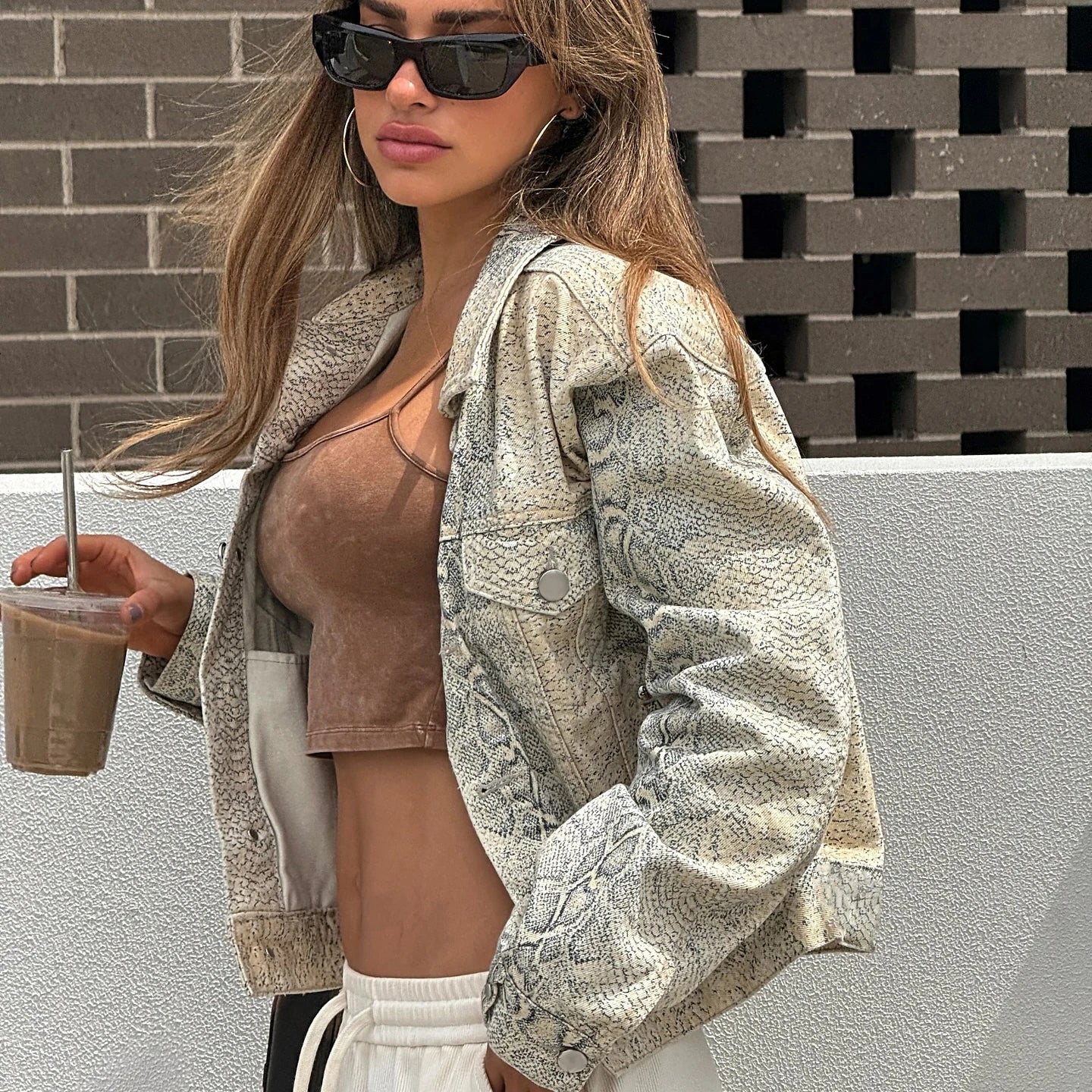 Women's Y2K Printed Solid Casual Blouson Jacket Lapel Collar Button Front Loose Fit Long Sleeve Autumn Breathable Eco - Friendly - Zeprah