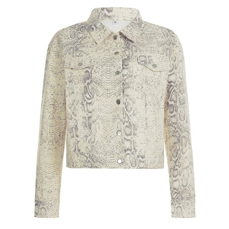 Women's Y2K Printed Solid Casual Blouson Jacket Lapel Collar Button Front Loose Fit Long Sleeve Autumn Breathable Eco - Friendly - Zeprah