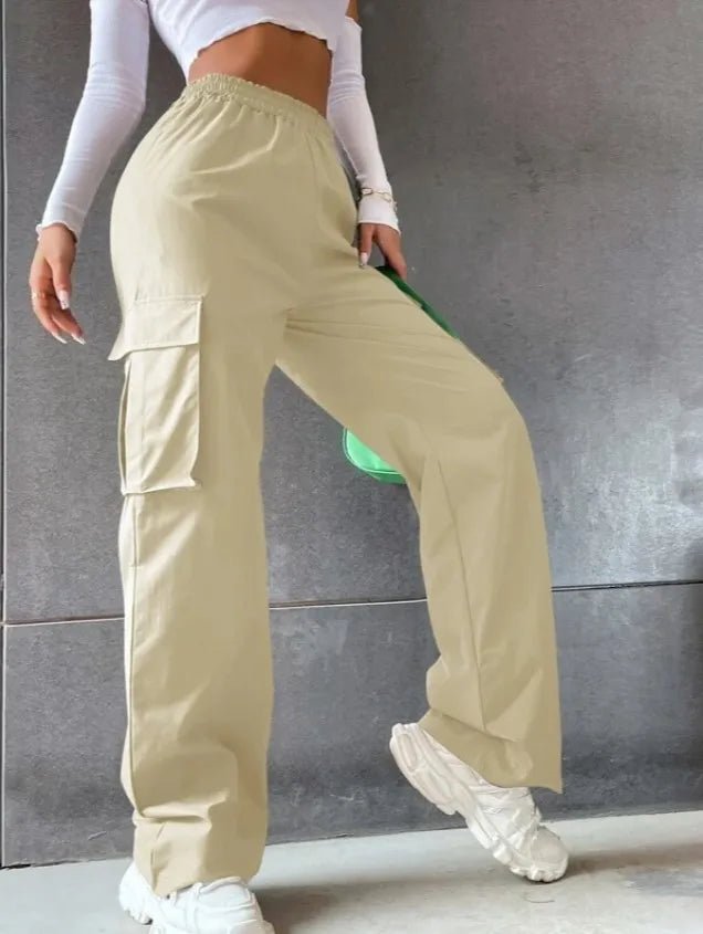 Workwear Casual Pants Women's High Waist Wide Leg Straight Breathable American Style Retro Sports Pants - Zeprah