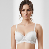 Sexy Mesh Panel Cutout Underwire Demi Bra