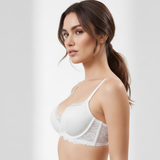 Sexy Mesh Panel Cutout Underwire Demi Bra