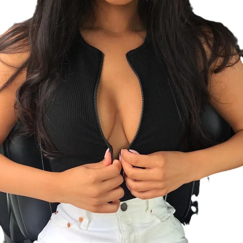 Zippered Onesite Fashionable Sexy Bodysuit Popular Women's Onesite - Zeprah